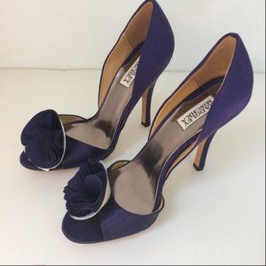 Badgley Mischka Velvet Royal Purple Heels Sz 9M